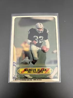 1983 Topps - Stickers #1 Marcus Allen Marcus Allen (RC) Football Card 5B • $2.50