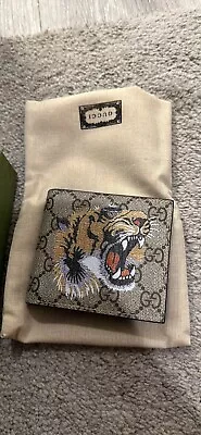 Gucci Wallet Beige GG Supreme Signature Canvas Tiger Print - EXCELLENT • $51