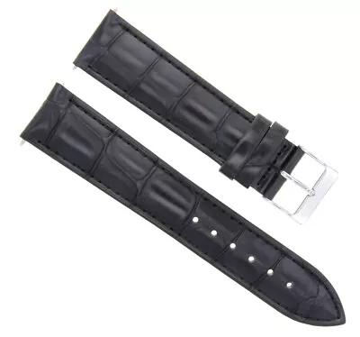 18mm Italian Leather Watch Band Strap For Bulova Accutron Watch 18/16mm Black • $17.95