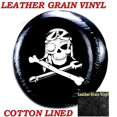 15  DIY Trailer Spare Tire Wheel Cover Mechanical Pirate Skull Heavy Duty Vinyl  • $15.93