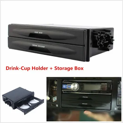 Universal Car Double Din Dash Radio Installation Pocket Cup Holder Storage Box • $20.79
