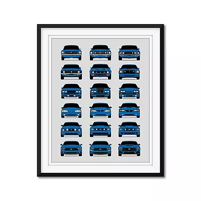 Ford Mustang Generations Poster Print History Mustang (S550 S650 SN95 S197) • $30.99