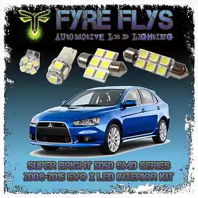 White LED Interior Lights Package Kit For Lancer Evo X 6 Pcs 5050 Series SMD • $19.37