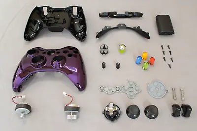 $19.99 • Buy Xbox 360 Wireless Controller Purple Chrome Replacement Shell+Buttons OEM