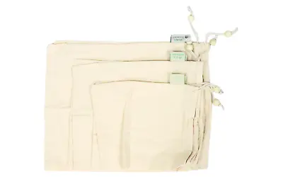 Reusable Muslin 100% Organic Cotton Produce Bags Set Of 6 Plus Storage Bag • $14.99