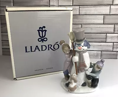 Lladro 5713 The Snowman W/ Original Box Children & Dog -  Excellent Condition • $249