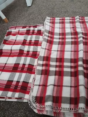 2 X Tartan Fleece Blanket Throws • £10