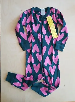 NWOT HANNA ANDERSSON  JUNIPER HEARTS ORGANIC ZIPPER SLEEPER PAJAMAS 80 18-24m • $28.99