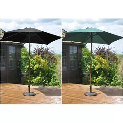 £27.99 • Buy 2.4 M Wooden Parasol Umbrella Garden Patio NEW 2 Summer Colours