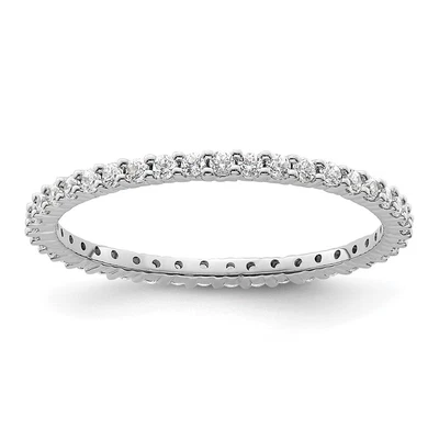 $1728.14 • Buy 14k White Gold Polished 1/2 Carat Diamond Complete Eternity Band Ring Size 8.5