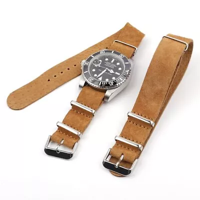 Soft Suede Leather Watch Strap 18mm 20mm 22mm 24mm Black Brown Watchband • $21.98