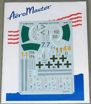 Aeromaster Decals 48-097 Messerschmitt Bf109K-4 Decal In 1:48 Scale • £9