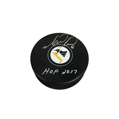 MARK RECCHI Signed Pittsburgh Penguins Puck -  HOF 2017 (Exact Photo) - 00190 • $43.99