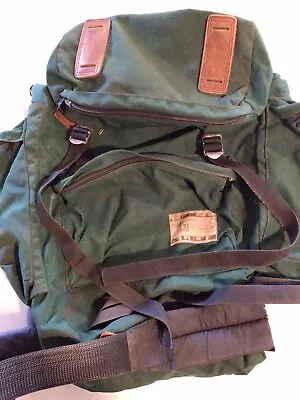 VTG 70s 80S REI COOP BACKPACK USA MADE DAY PACK CORDURA CANVAS DARK GREEN FRAME • $94.95