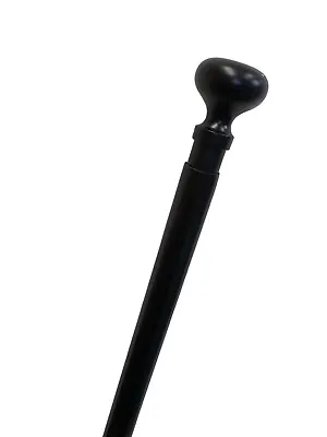 Stylish Black Shaft Walking Stick Classic Plain Ball Black Handle Walking Cane • £18.99