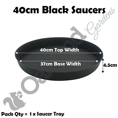 £6.75 • Buy Round Plastic Plant Pot Saucer Water Drip Tray 40cm Black Base Tray Qty = 1