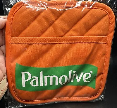 Vintage Palmolive Orange & Green Padded Oven Pot Holder Pocket Mitt • $13.99