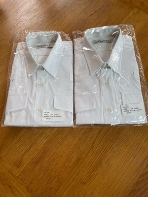 £3 • Buy Two Police White Uniform Shirts Short Sleeve Male 16” Collar. New
