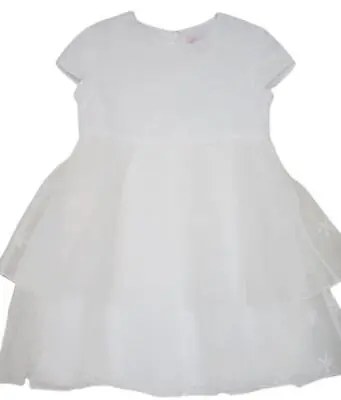 Lili Gaufrette Girls White Snowflake Dress 4 Years • £35