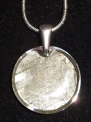 Seymchan Meteorite Pendant & 20 Inch Silver Chain Necklace Laser Cut Gem • $37.99