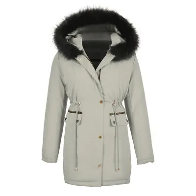 £30.30 • Buy UK Womens Ladies Designer Warm Winter Parka Quilted Hooded Long Coat Hood Jacket