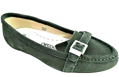 Aircool Grey Suede Leather Flat Wider Fit Ladies Shoes Womans Uk 5 Eee- Eur 38 • £19.95