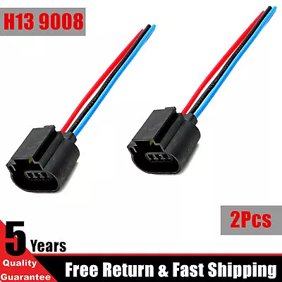 2X Lighting H13 9008 H13LL Socket Female Adapter Wiring Harness Pigtail Plug • $8.55