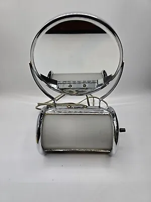 Vintage 1930's EME Specialty Mfg Chrome Reversible Light Up Mirror Art Deco • $110