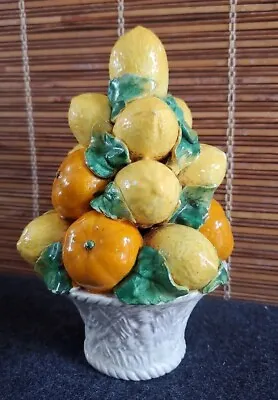 Itay Majolica Lemon Orange Topiary Centerpiece 7-1/2in Pottery MCM • $100