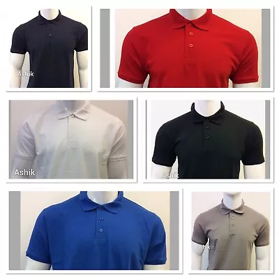 Brand New Mens Short Sleeve Polo Shirt Plain Collared For All Season • $8.69