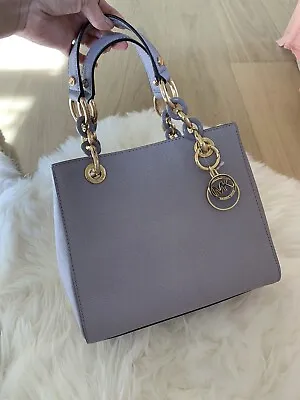 New Michael Kors  Cynthia Saffiano Small Leather Satchel Bag Lilac • $229