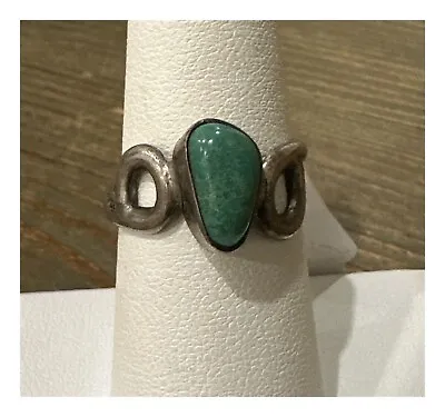 Vintage .925 Sterling Silver Turquoise Ring RB Size 7 • $24.95