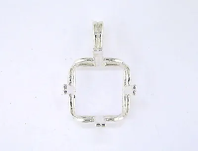 $6.04 • Buy 4 Prong Princess Crown Pendant Setting Sterling Silver  