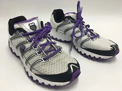 K-Swiss Tubes Women's Size 8.5 White Purple Running Shoes (H12 097) • $39.95