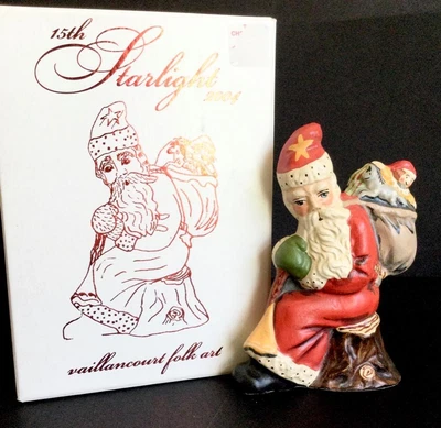 $175 • Buy Vaillancourt 2004-30 Starlight #15 Santa Father Christmas Sitting On Log Box