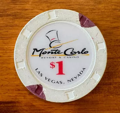 MONTE CARLO Casino $1 Poker Chip Vintage Las Vegas Nevada • $3.99