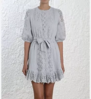 Zimmermann Blue Lace Scallop Dress Size 1 • $120