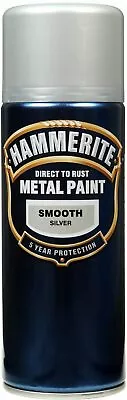 Hammerite Smooth Silver Paint Direct To Rust Quick Drying Metal Paint 400ml • £12.45