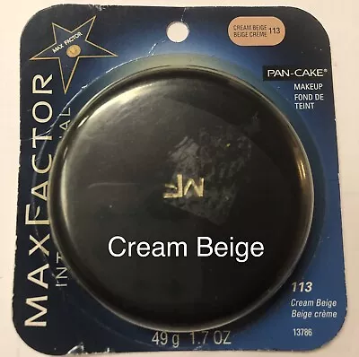  MAX FACTOR PAN-CAKE MAKEUP 1.7 Oz CREAM BEIGE SEALED IN PKG HTF • $199.95