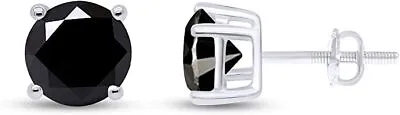 Black Real Diamond Stud Earrings For Womens & Mens 10K Gold (0.04ct - 0.50ct) • $70.99