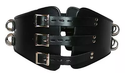 Mens Real Leather Black Corset Cincher Heavy Duty Male Corset (FREE P&P IN USA) • $94.99