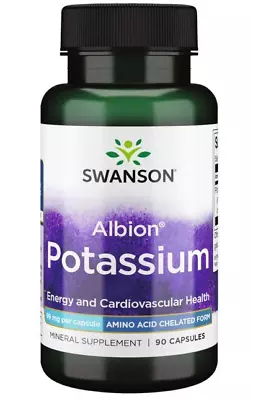 Swanson Potassium 90 Capsules ALBION Chelated Mineral • £11.89