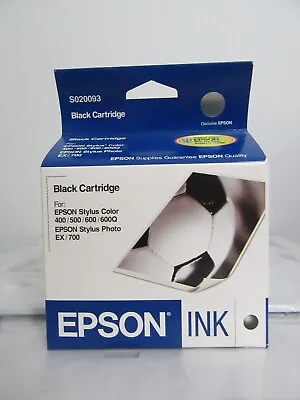 Epson S020093 Black Ink Cartridge Stylus 400 500 600 Photo EX 700 Sealed • $4.99