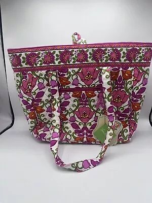 Vera Bradley Large Laptop Tote LILLI BELL New With Tags NWT Pink Green Flowers • $30