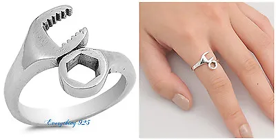 Sterling Silver 925 WOMENS BIKER MECHANIC WRENCH TOOL SILVER RING SIZES 5-13* • $22.45