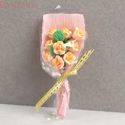 Miniature 1:12 Scale Dollhouse Bouquet Of Roses Fairy Garden Flowers Decorate • $6.99