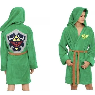 The Legend Of Zelda Link Plush Robe-L/XL-Embroidered Hylian Shield & Triforce • $59.99