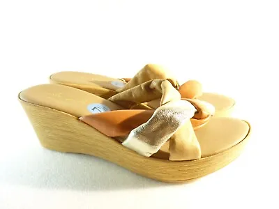 Mila Paoli Women Shoes Sandals Wedge Multicolor Slide  Size 7.5 SKU 10168 • $31.50