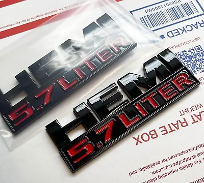 2 - NEW 3D 5.7L Hemi Gloss Black Badge 3D Emblem Badges Fits RAM Durango 1500 • $20