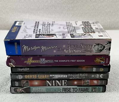 Lot Of 6 DVDs Musical Comedy Marilyn Monroe Prince Justin Bieber Videos • $7.99